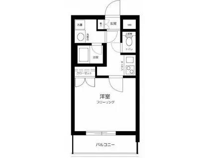 パークウェル神田イースト(1K/4階)の間取り写真