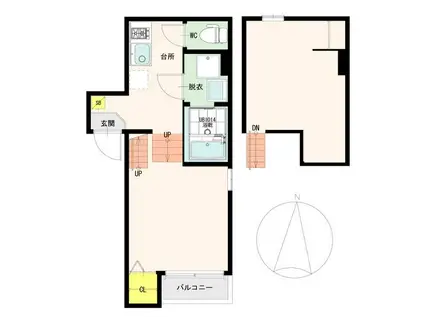 CHOCOLAT NOIR(1K/1階)の間取り写真