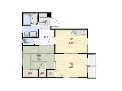 メゾン村松(2DK/2階)の間取り写真