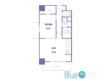 グランディール湘南(1LDK/8階)の間取り写真