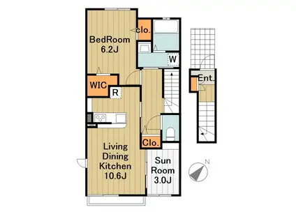 エクシード5(1LDK/2階)の間取り写真