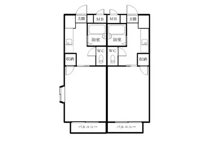 ラ・ビスタ(1K/1階)の間取り写真