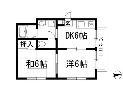 プチ・アンジュ(1DK/2階)の間取り写真