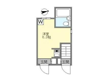 ラ・シエル(ワンルーム/1階)の間取り写真