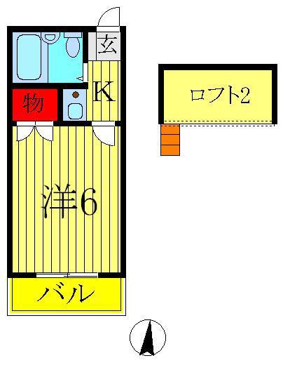 マーベラス柏(1K/2階)の間取り写真