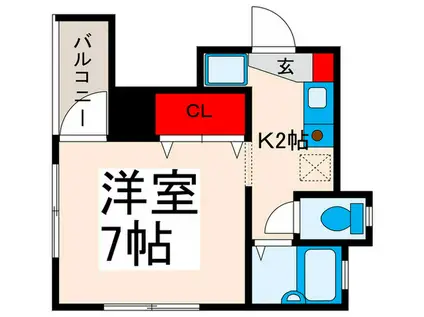 LA BELLE MAISON(1K/1階)の間取り写真