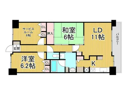 セルヴィオ3番館(3LDK/10階)の間取り写真