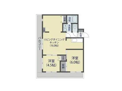 クオレ千間台(2LDK/4階)の間取り写真