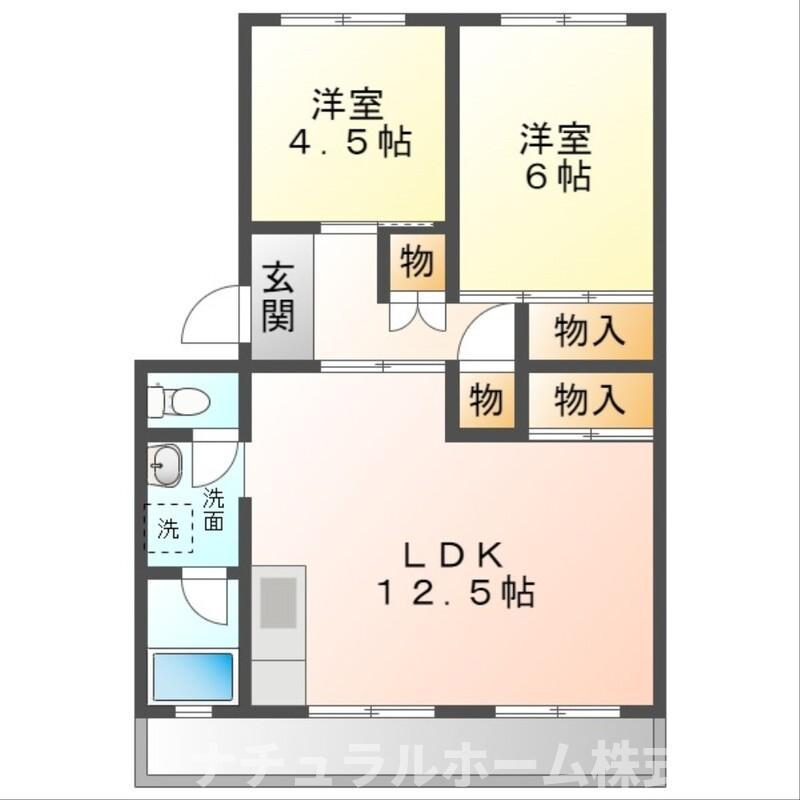 豊橋鉄道東田本線 井原駅(愛知) 徒歩38分 3階建 築50年(2LDK/3階)の間取り写真