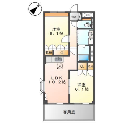 シファー(2LDK/1階)の間取り写真