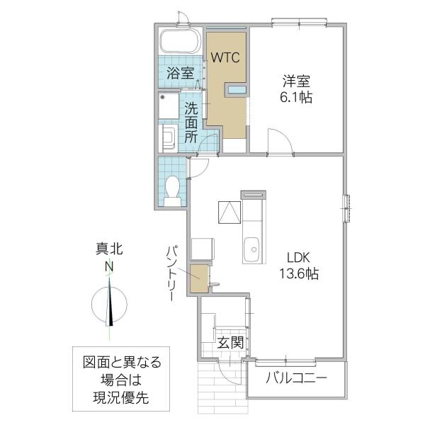 フォルシュI(1LDK/1階)の間取り写真