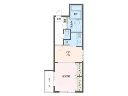 ウィンベルデュエット恵比寿4(1DK/1階)の間取り写真