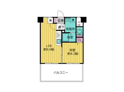 南青山コンド(1LDK/5階)の間取り写真