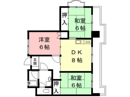 リーボン キャッスル(3LDK/1階)の間取り写真