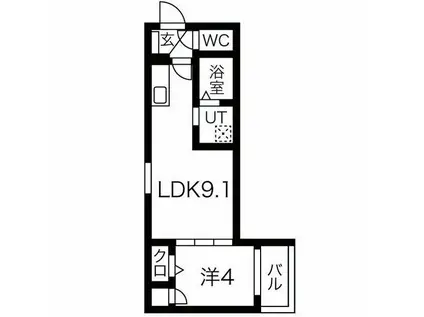 F ASECIA THEMIS(1LDK/2階)の間取り写真