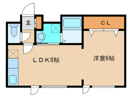 ラフィーネ南郷(1LDK/1階)の間取り写真