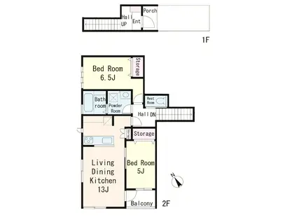 雪ノ下1丁目PJ(2LDK/1階)の間取り写真