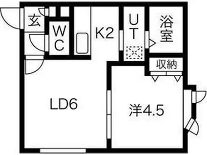 リースペース環状通(1LDK/3階)の間取り写真