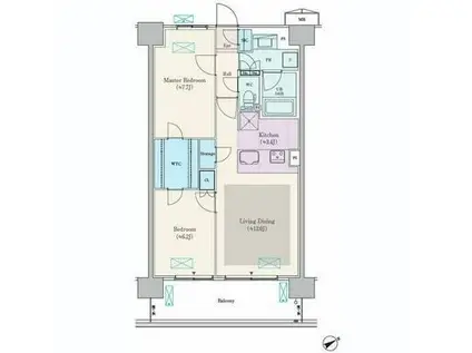 ロイヤルパークス船橋(2LDK/6階)の間取り写真