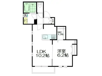 ミルキーウェイ(1LDK/1階)の間取り写真