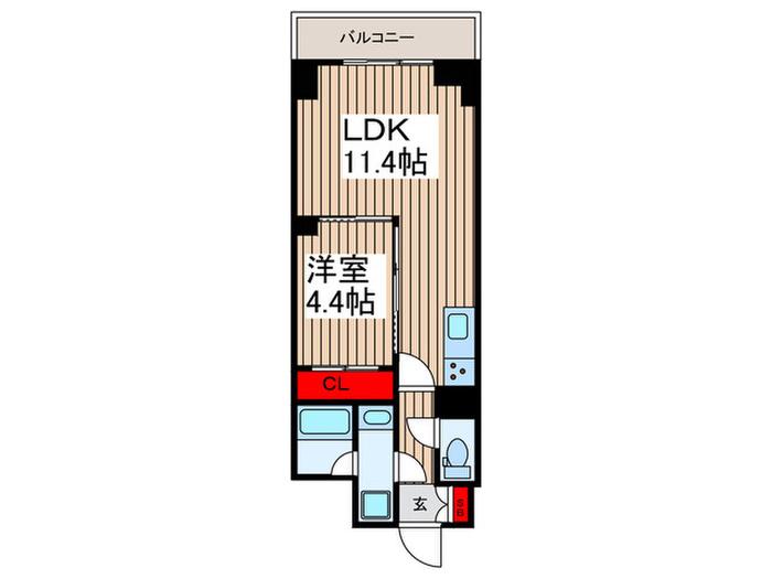 コンフォリア竹ノ塚イースト(1LDK/9階)の間取り写真