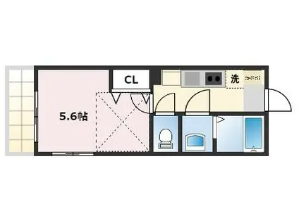 CLOUDNINE中山(1K/2階)の間取り写真