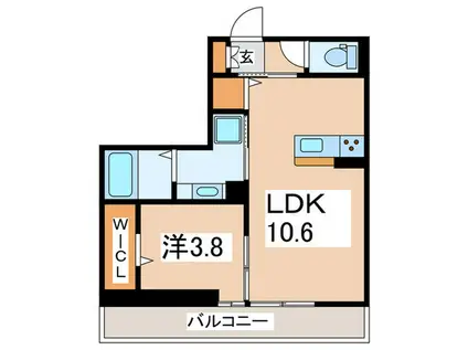 ラペーシュ湘南台(1LDK/2階)の間取り写真
