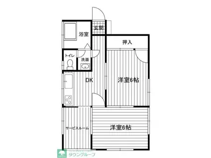 オレンジハウス(2SK/1階)の間取り写真