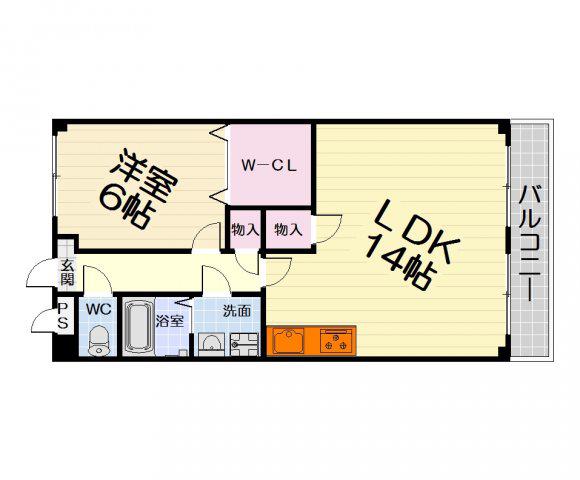 ルミエールフカキII(1LDK/2階)の間取り写真