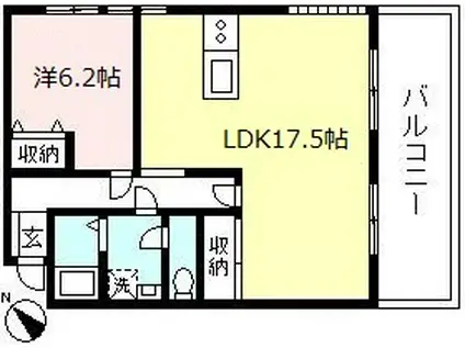 TSプラザ(1LDK/2階)の間取り写真