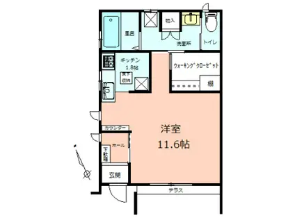 サントリーニ本太(1SK/1階)の間取り写真