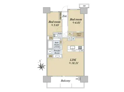 シティテラス大森西(2LDK/10階)の間取り写真