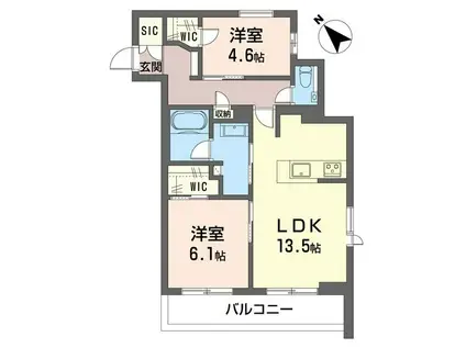 グラン リジエール(2LDK/1階)の間取り写真