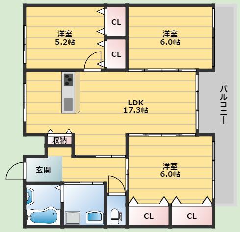 ティンバーヒルズ(3LDK/2階)の間取り写真