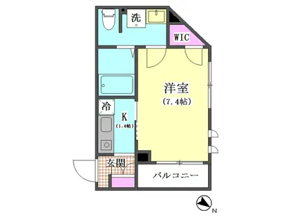 BONHEUR OIMACHI(1K/1階)の間取り写真