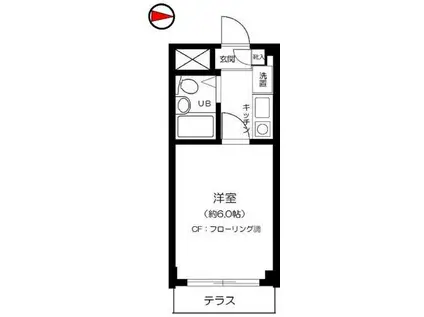 ガーデンハイツ1号館(1K/1階)の間取り写真