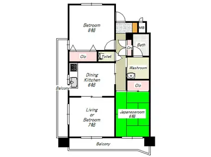 ファンタジスタ(3DK/6階)の間取り写真