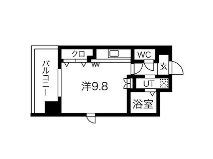 ON THE SPACE(ワンルーム/9階)の間取り写真