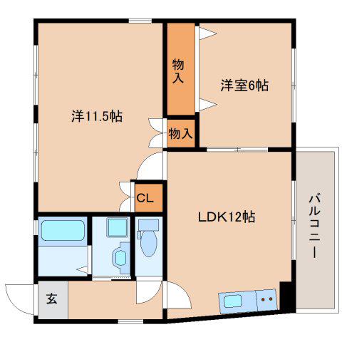 エイワコーポNO5(2LDK/2階)の間取り写真