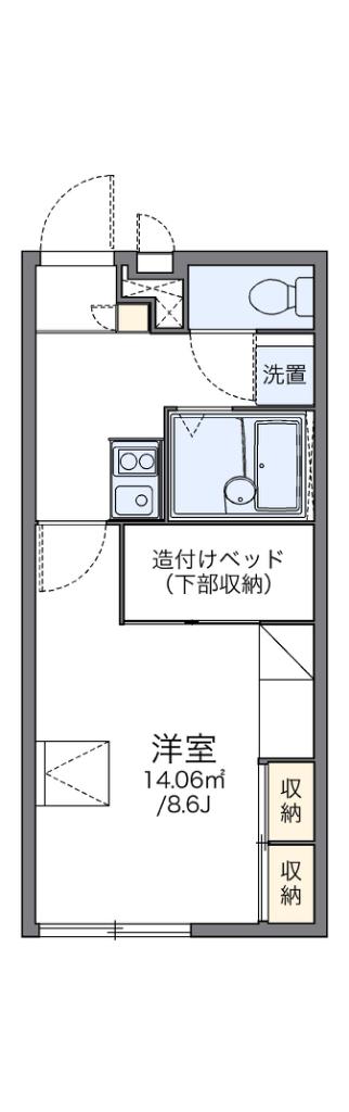 レオパレスイースト AUK III(1K/1階)の間取り写真