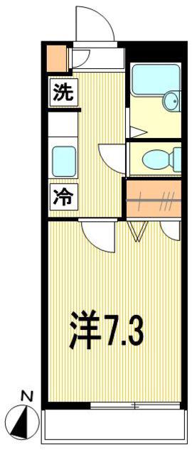 アデスリート(1K/2階)の間取り写真