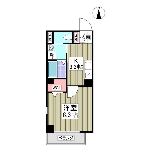 ブオンサンヴァレンティーノ(1K/2階)の間取り写真