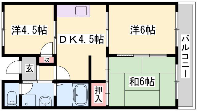 ガーデンプレイス望理郷(3DK/2階)の間取り写真