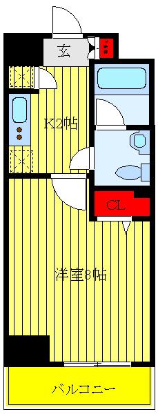 メイクスデザイン王子(1K/2階)の間取り写真
