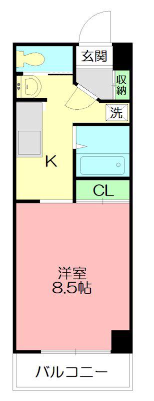 アルテール湘南(1K/2階)の間取り写真