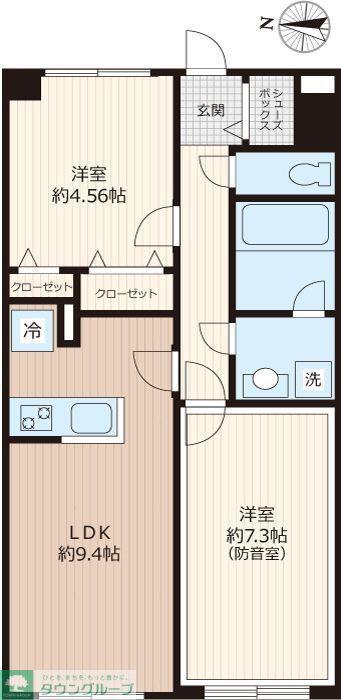 LIBERTE沼袋(2LDK/1階)の間取り写真