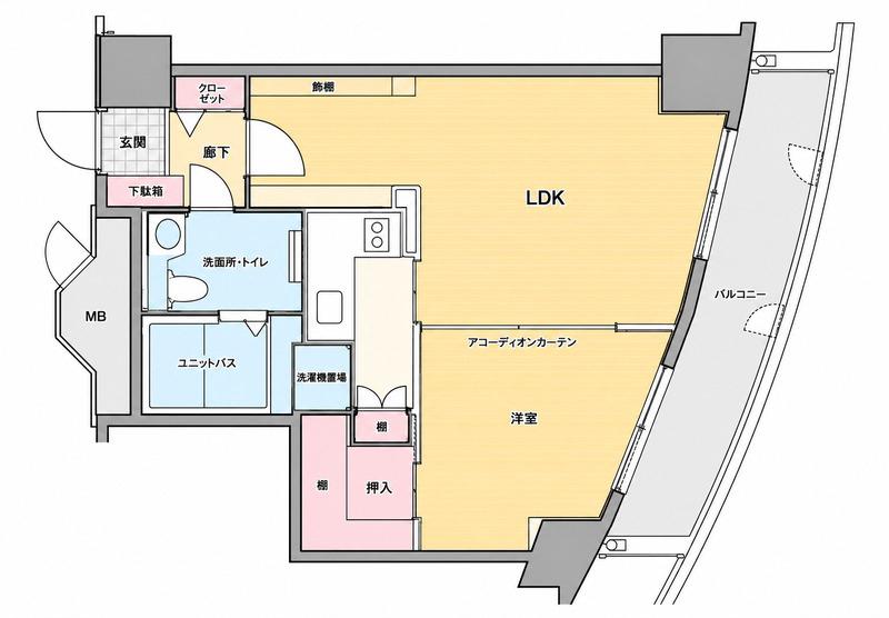 新潟ダイカンプラザ遊学館(2K/13階)の間取り写真