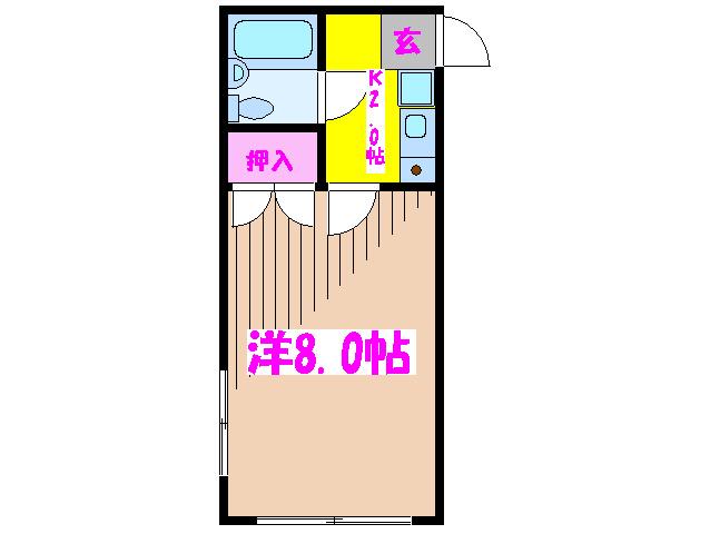 スターフラッツ(1K/1階)の間取り写真