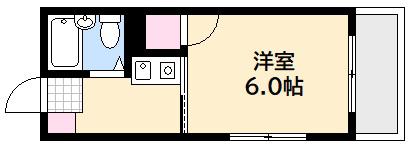 第7やたがいビル(1K/6階)の間取り写真