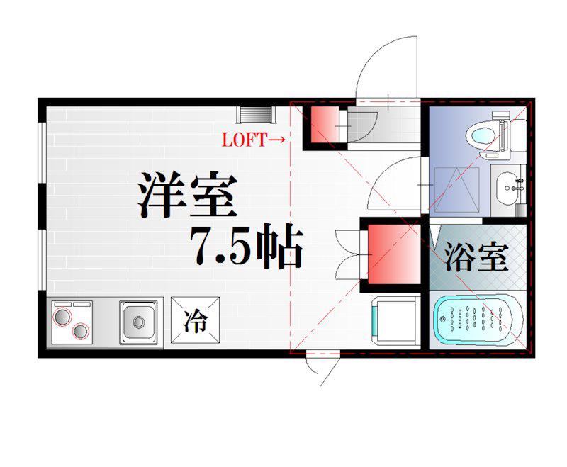 PRIMA CLASSICO(ワンルーム/2階)の間取り写真